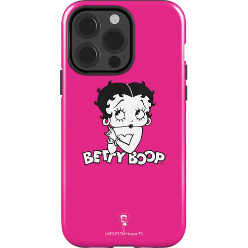 Betty Boop Pink Background iPhone 15 Pro Impact Case